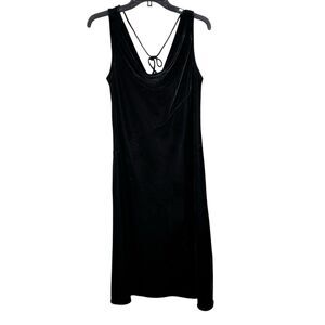 Fiori Di Zucca Midi Dress Black Velvet Sz 12 Dark Witchy Vamp Formal Party